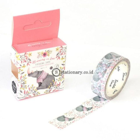 (Preorder) 1.5Cm Feathered Cherry Sakura Doughnut Washi Tape Adhesive Craft Diy Scrapbooking Sticker