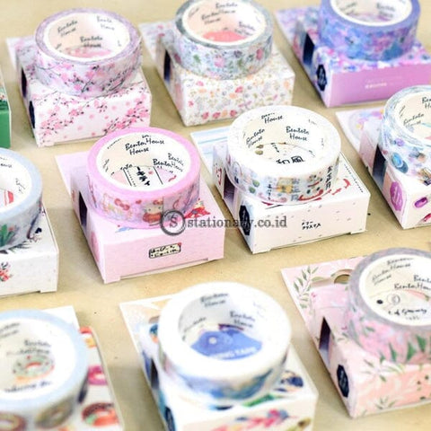 (Preorder) 1.5Cm Feathered Cherry Sakura Doughnut Washi Tape Adhesive Craft Diy Scrapbooking Sticker