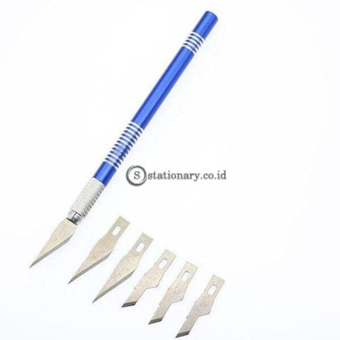 (Preorder) (1 Handle + 6 Knives) Woodworking Diy Metal Craft Carving Knife Mobile Phone Foil Cutting