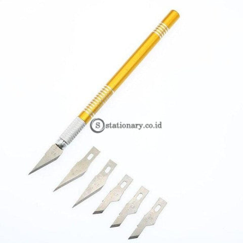 (Preorder) (1 Handle + 6 Knives) Woodworking Diy Metal Craft Carving Knife Mobile Phone Foil Cutting