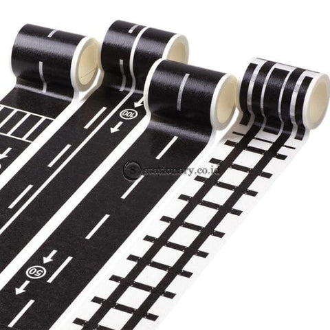 (Preorder) 1 Pcs 5M Railway Train Curve Design Paper Washi Tape Diy Road Traffic Adhesive