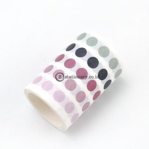 (Preorder) 1 Pcs Dot Masking Tape Wide Washi Basic Colorful Round Adhesive Diy Scrapbooking Journal