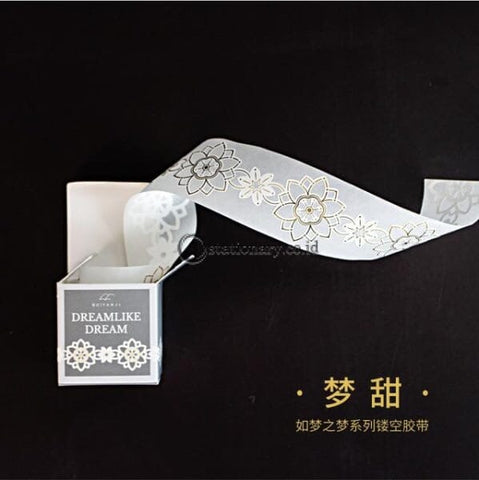 (Preorder) 1 Pcs Retro Golden Hollow Series Lace Washi Masking Tape Release Paper Stickers