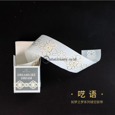 (Preorder) 1 Pcs Retro Golden Hollow Series Lace Washi Masking Tape Release Paper Stickers