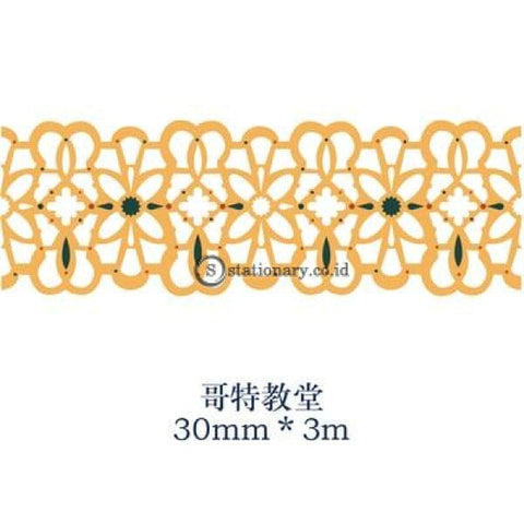 (Preorder) 1 Pcs Retro Golden Hollow Series Lace Washi Masking Tape Release Paper Stickers