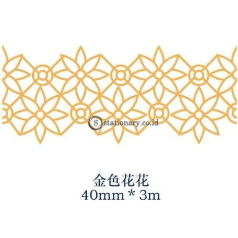 (Preorder) 1 Pcs Retro Golden Hollow Series Lace Washi Masking Tape Release Paper Stickers