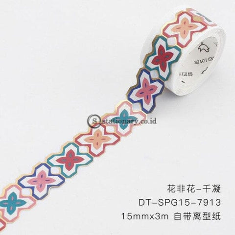 (Preorder) 1 Pcs Retro Golden Hollow Series Lace Washi Masking Tape Release Paper Stickers