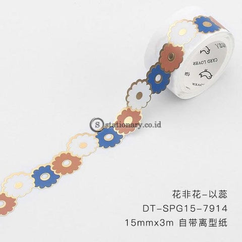 (Preorder) 1 Pcs Retro Golden Hollow Series Lace Washi Masking Tape Release Paper Stickers