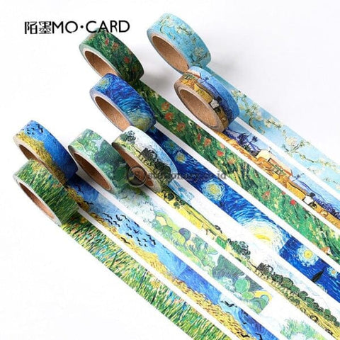 (Preorder) 1 Pcs Washi Tapes Diy Van Gogh Painting Paper Masking Tape Decorative Adhesive