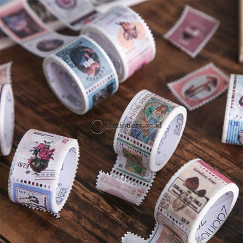 (Preorder) 1 Roll Vintage Stamp Series Paper Washi Tape Adhesive Diy Scrapbooking Sticker Label