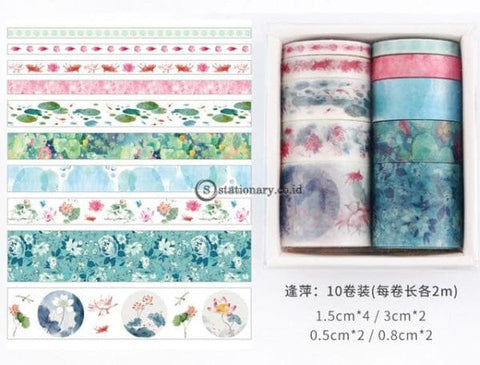 (Preorder) 10 Pcs Washi Tape Set Stickers Scrapbooking Masking Wash Tapes Washitape Ocean Fita