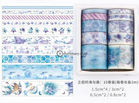 (Preorder) 10 Pcs Washi Tape Set Stickers Scrapbooking Masking Wash Tapes Washitape Ocean Fita