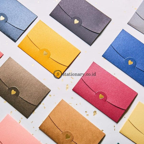 (Preorder) (10 Pieces/lot) 10.5*7Cm Small Greeting Card Name Envelope Hot Stamping Love Pearlescent