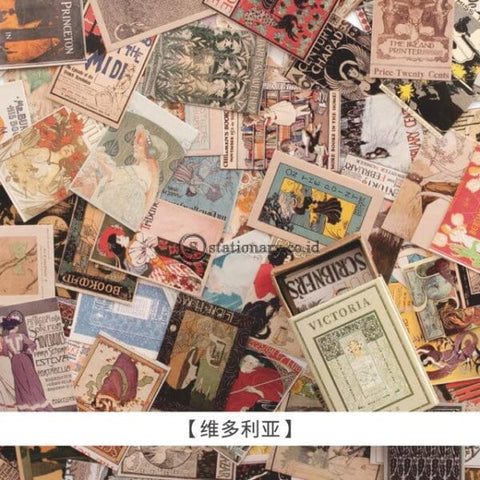 (Preorder) 100Pcs Vintage Stamp Book Collection Series Kraft Paper Mini Greeting Card Postcard