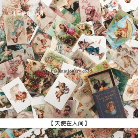 (Preorder) 100Pcs Vintage Stamp Book Collection Series Kraft Paper Mini Greeting Card Postcard