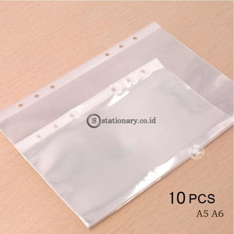 (Preorder) 10Pcs A5 A6 Transparent File Holder Notebook 6 Hole Loose Leaf Pouch Diy Document Bag