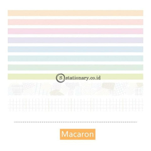 (Preorder) 10Pcs Basic Gradient Color Paper Washi Tape Set 10Mm 25Mm Rainbow Adhesive Masking Tapes