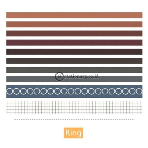 (Preorder) 10Pcs Basic Gradient Color Paper Washi Tape Set 10Mm 25Mm Rainbow Adhesive Masking Tapes