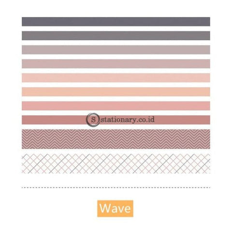 (Preorder) 10Pcs Basic Gradient Color Paper Washi Tape Set 10Mm 25Mm Rainbow Adhesive Masking Tapes