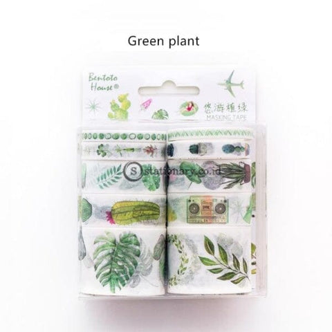 (Preorder) 10Pcs Candy Town Color Paper Washi Tape Set Blue Sea Purple Nebula Red Decoration Masking