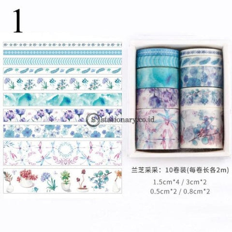 (Preorder) 10Pcs/set Cute Plant Leaves Washi Tape Kawaii Flower Masking Whale Decorative For Sticker