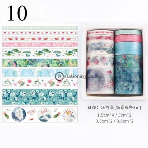 (Preorder) 10Pcs/set Cute Plant Leaves Washi Tape Kawaii Flower Masking Whale Decorative For Sticker