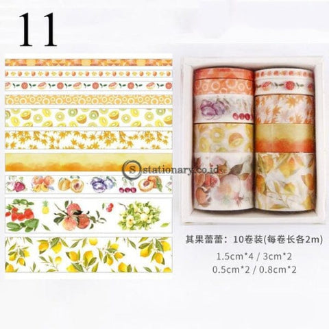 (Preorder) 10Pcs/set Cute Plant Leaves Washi Tape Kawaii Flower Masking Whale Decorative For Sticker