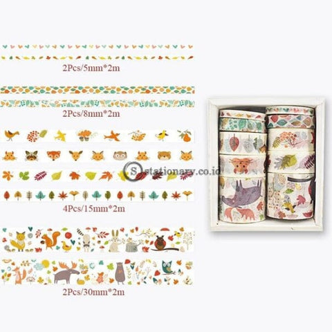 (Preorder) 10Pcs/set Cute Plant Leaves Washi Tape Kawaii Flower Masking Whale Decorative For Sticker