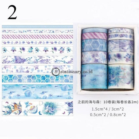 (Preorder) 10Pcs/set Cute Plant Leaves Washi Tape Kawaii Flower Masking Whale Decorative For Sticker