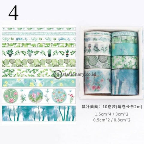 (Preorder) 10Pcs/set Cute Plant Leaves Washi Tape Kawaii Flower Masking Whale Decorative For Sticker