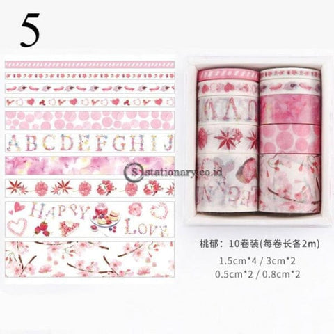 (Preorder) 10Pcs/set Cute Plant Leaves Washi Tape Kawaii Flower Masking Whale Decorative For Sticker