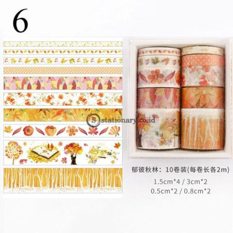 (Preorder) 10Pcs/set Cute Plant Leaves Washi Tape Kawaii Flower Masking Whale Decorative For Sticker