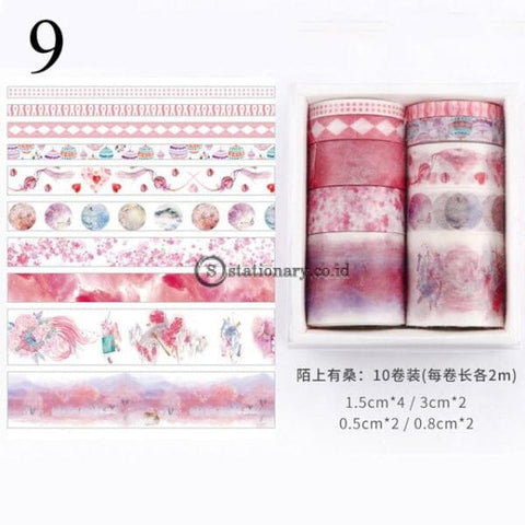 (Preorder) 10Pcs/set Cute Plant Leaves Washi Tape Kawaii Flower Masking Whale Decorative For Sticker