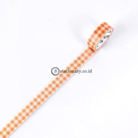 (Preorder) 15Mm Paper Tape Vintage Grid Journal Washi Adhesive Diy Scrapbooking Sticker Label