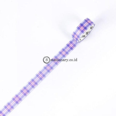 (Preorder) 15Mm Paper Tape Vintage Grid Journal Washi Adhesive Diy Scrapbooking Sticker Label