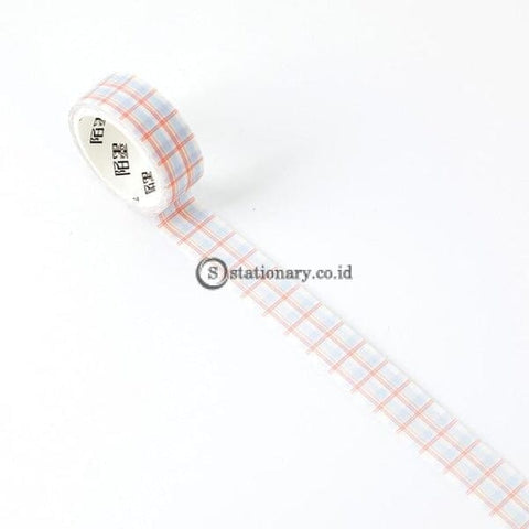 (Preorder) 15Mm Paper Tape Vintage Grid Journal Washi Adhesive Diy Scrapbooking Sticker Label