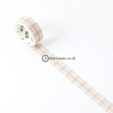 (Preorder) 15Mm Paper Tape Vintage Grid Journal Washi Adhesive Diy Scrapbooking Sticker Label