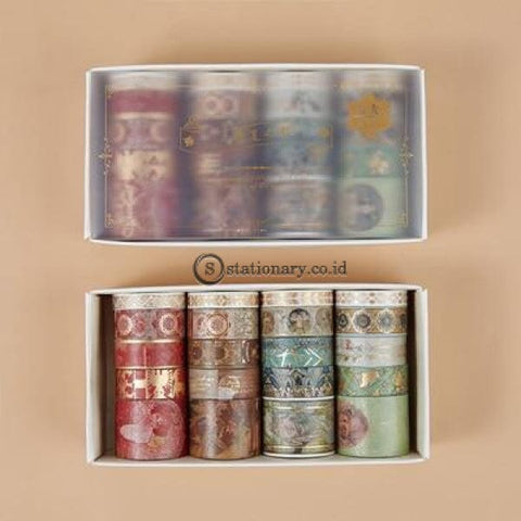 (Preorder) 20 Pcs/set Retro Divine Gold Washi Tape Set Adhesive Diy Scrapbooking Sticker Label