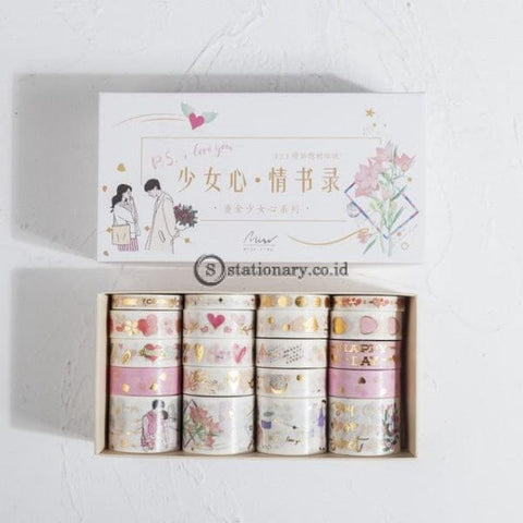 (Preorder) 20 Pcs/set Retro Divine Gold Washi Tape Set Adhesive Diy Scrapbooking Sticker Label