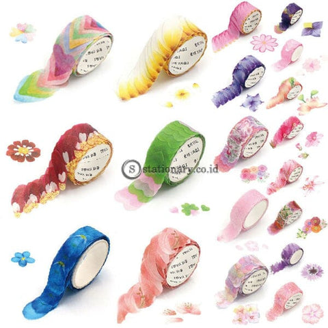 (Preorder) 200Pcs/roll Masking Petals Tape Washi Scrapbook Sticker Sticky Paper Flower