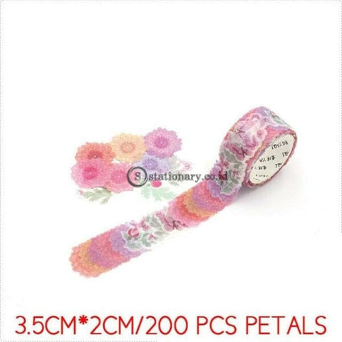 (Preorder) 200Pcs/roll Masking Petals Tape Washi Scrapbook Sticker Sticky Paper Flower Set 8