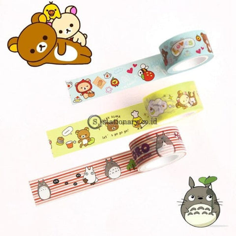 (Preorder) 20Mm Cute Washi Tape Japanese Totoro Rilakkuma Decorative Flowers Sumikko Gurashi