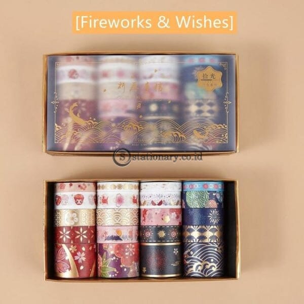 (Preorder) 20Pcs Vintage Gold Color Paper Washi Tape Set Luxury Palace Spring Flower Star Adhesive