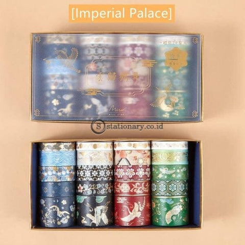 (Preorder) 20Pcs Vintage Gold Color Paper Washi Tape Set Luxury Palace Spring Flower Star Adhesive