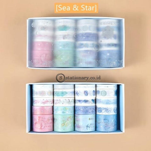 (Preorder) 20Pcs Vintage Gold Color Paper Washi Tape Set Luxury Palace Spring Flower Star Adhesive