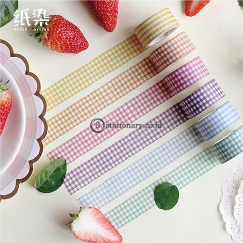 (Preorder) 2Cm*5M Kawaii Grid Series Color Decorative Adhesive Tape Masking Washi Diy Scrapbooking