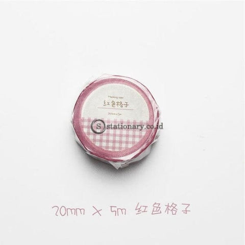 (Preorder) 2Cm*5M Kawaii Grid Series Color Decorative Adhesive Tape Masking Washi Diy Scrapbooking