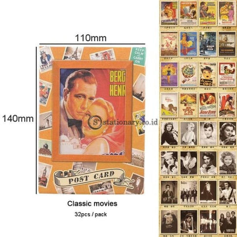 (Preorder) 32 Pcs/lot Classical Famous Posters Vintage Style Memory Postcard Set Greeting Cards Gift