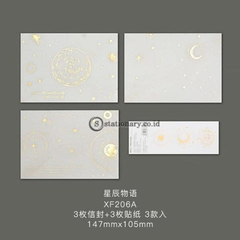 (Preorder) 3Pcs/pack Flower Sunset Golden Translucent Envelope Message Card Letter Stationary