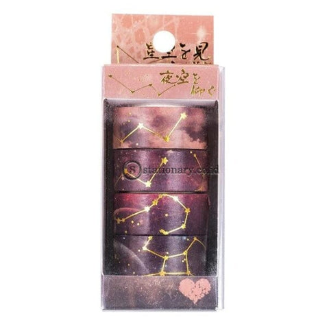 (Preorder) 4 Pcs/pack Cherry Sakura Starry Sky Gilding Washi Tape Set Adhesive Diy Scrapbooking